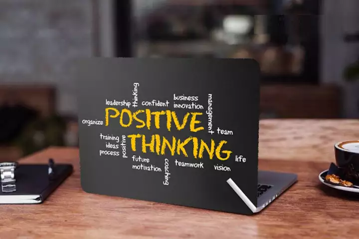 Positive Thinking Quotes Design Laptop Sticker
