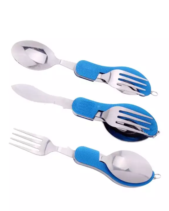 Pocket Knife with Fork and Spoon - All in One